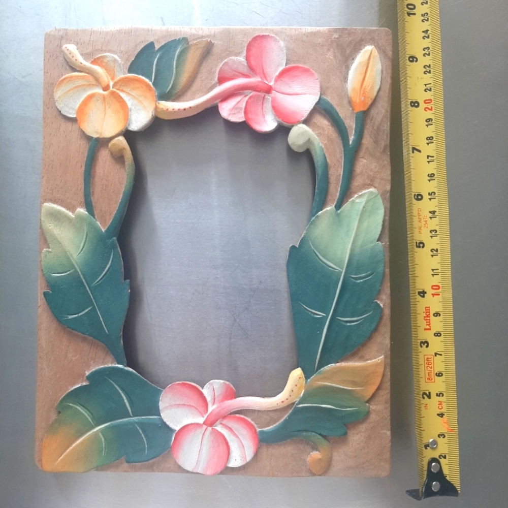 Floral🌸Carved Wood Frame/Hand Painted Flowers